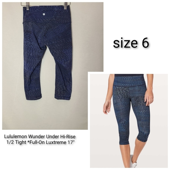 Lululemon Wunder Under Hi-Rise 1/2 Tight *Full-On Luxtreme 17"- size 6 - Picture 1 of 6